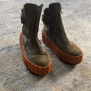 United Nude fur platform boots